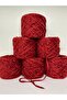 Knitting Yarn Velvet Color Red and Red Sequin Visual Net 600Gr - 4
