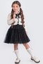 Flocked Printed Tulle Ball Gowns with Bolero Girls' Dress - 6