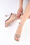Women's Silver Transparent Bow Embellished High Heel Shoes - 2