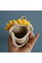 Handmade Knitted Phone Bag with Sunflower Motif Detail 100% Cotton Trendy Women's Hand Bag - 2