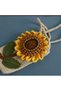 Handmade Knitted Phone Bag with Sunflower Motif Detail 100% Cotton Trendy Women's Hand Bag - 5