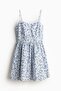 Flared-skirt cotton dress