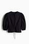 Puff-sleeved cotton blouse