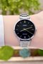 Silver Color Women's Wristwatch with Black Cord - 3