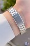 Women's Wristwatch with Navy Blue Cord and Silver Color - 6