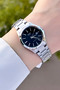 Silver Color Women's Wristwatch with Black Cord - 5