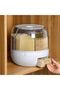 Rotating Food Dispenser, 6-Grid 360°,One-Click Storage Container for Rice, Grains, Snacks - 3