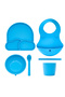 Blue Silicone Baby Feeding Set 6 Pieces - Babychefs - 5