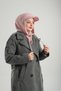 Powder Lace up Plush Loose Cap Balaklava Neck Collar Beanie Jacquard Plain 2332_06 - 3