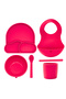 Pink Silicone Baby Feeding Set 6 Pieces - Babychefs - 4