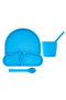 Blue Silicone Baby Feeding Set 6 Pieces - Babychefs - 6