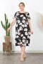 Women's Black Mink Ivy Pattern Midi Dress - 4