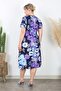 Women's Blue Purple Sheepskin Pattern Midi Dress - 7
