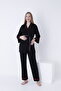 Front Tie-Detail Wide Collar Maternity and Postpartum Pajama Set