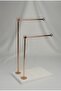 Natural Marble Copper Decorative Towel Holder Bathroom Organizer, Metal Profile Rod - 2