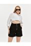 Denim Shorts (Lycra) with Button Detail