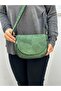 Genuine Suede Leather, Cross Strap, Casual Bag, Women's Shoulder Bag, Moss Green 21*20*7 cm
