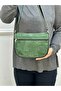 Genuine Suede Leather, Cross Strap, Casual Bag, Women's Shoulder Bag, Moss Green 21*20*7 cm - 5