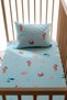 Baby Crib, Park Bed (60X120 cm) Duvet Cover & Sheet Set, Cotton Satin - Ocean - 7