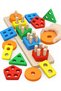 Wooden Sorting & Stacking Toys for 1-3 Year Old Toddlers, Educational Shape Sorter Gift