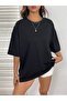 Moon Butterfly T-Shirt - Black Oversize Printed Crew Neck Printed Short Sleeve Loose Fit - 3