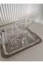 Glass Rose Bucket, Steel Tray, Blown Glass Coffee Cup