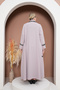 Hijab Crepe Buttoned Mevlana Pul Sequin Detailed Pocketed Abaya Ferace Size 42-48 - 8