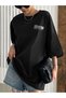 Limited Time Period T-Shirt - Black Oversize Printed Crew Neck Printed Short Sleeve Loose Fit - 4