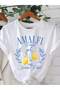 Amalfi Coast T-Shirt - White Oversize Printed Crew Neck Printed Short Sleeve Loose Fit