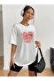 Cry a Lot T-Shirt - White Oversize Printed Crew Neck Printed Short Sleeve Loose Fit - 3