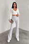 Women's High-Waisted Ribbed Leggings - Grey