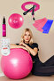Economical Pilates Set Containing 9 Pieces Home & Salon Type Plates Ball Set 3 Piece Resistance Band Skipping Rope - 7