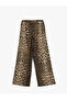 Relaxed Fit Leopard Print Wide Leg Trousers - 4