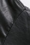 Unisex New Vintage Relaxed Fit Fit Zip-Up Black Leather Jacket with Elastic Waist - 3