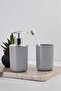 Set of 2 Gray, Toothbrush Holder and Liquid Soap Dispenser - Brazilian Model - 2