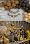 Kraft Cardboard With Gold Gold Yellow Gilded Happy Birthday Lettering Birthday Party Banner Ornament - 2