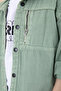 Boy's Green Zipper Pocket Text Printed T-Shirt Jacket 20091 - 2