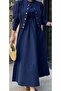 Women's Navy Blue Gilet Dress Jacket Suit - 5
