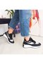 Black Color Denim Knitwear Material Lace-Up Sneakers Women's Sports Shoes between Sizes 36-40 - 5