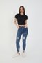 Women's Crew Neck Ribbed Short Sleeve Body Crop Blouse - 4