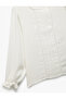 Crew Neck Long Sleeve Viscose Blouse - 3