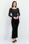 Women Textured Long Sleeve Bodysuit, Black - 4