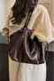 Women's Bitter Brown Faux Leather Hand and Shoulder Bag - 2