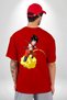 Son Goku Dragon Ball Anime Back Printed Cotton Combed Cotton Women Men Red T-Shirt - 3