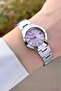 Pink Dial Women's Wristwatch with Silver Color - 2