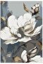 Hari̇kabi̇rev | Soft Dark Blue-White Flower Patterned Combination 01 | Tempered Frame Glass Table 2 Pieces Vertical - 2