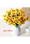 4 Bunches Artificial Luxurious Sunflower Bunch 7 Pieces (Without Pot) _ Sunflower Bouquet Big Daisy Sunflower Bride