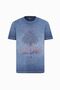 Men's Indigo Standard Fit Regular Fit 100% Cotton Flared Crew Neck T-Shirt - 6