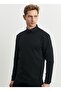 Men's Black Standard Fit Regular Cut Crew Neck Knitwear Sweater.