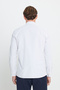 Men's White-Beige Cotton Oxford Slim Fit Slim Fit Classic Lapel Dobby Shirt - 5